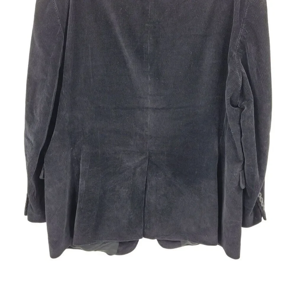 Stafford Mens 48R Corduroy Blazer Jacket Black Cotton Sports Coat Casual‎ Dressy